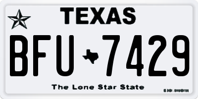 TX license plate BFU7429