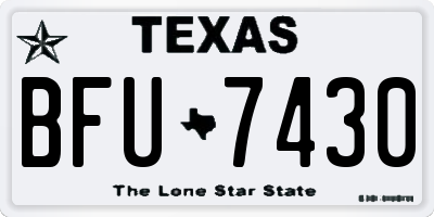 TX license plate BFU7430