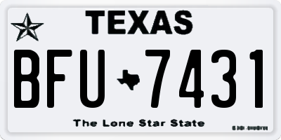 TX license plate BFU7431
