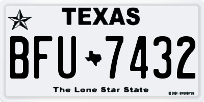 TX license plate BFU7432