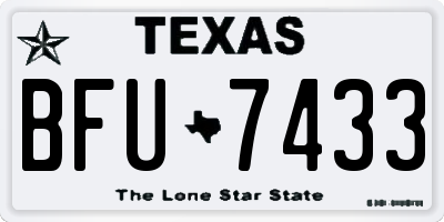 TX license plate BFU7433