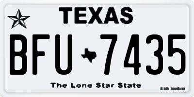 TX license plate BFU7435