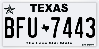 TX license plate BFU7443