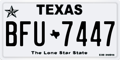 TX license plate BFU7447