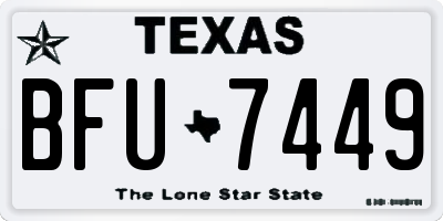 TX license plate BFU7449