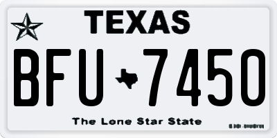 TX license plate BFU7450