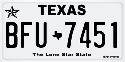 TX license plate BFU7451