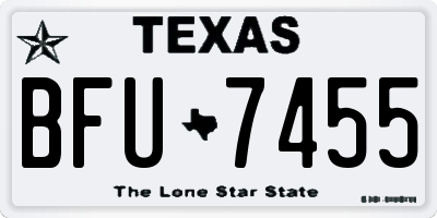 TX license plate BFU7455