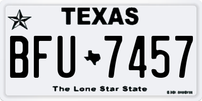 TX license plate BFU7457