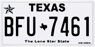 TX license plate BFU7461
