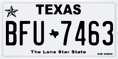 TX license plate BFU7463