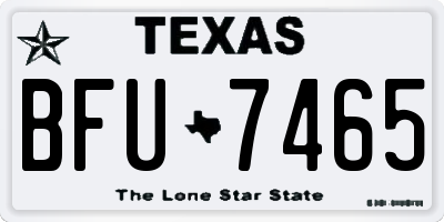 TX license plate BFU7465