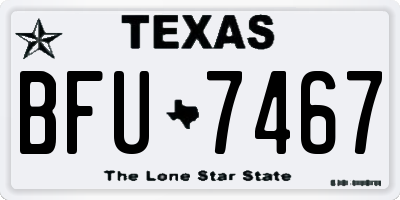TX license plate BFU7467