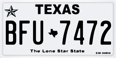 TX license plate BFU7472