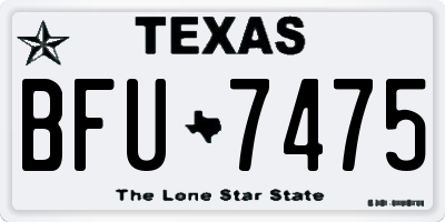 TX license plate BFU7475