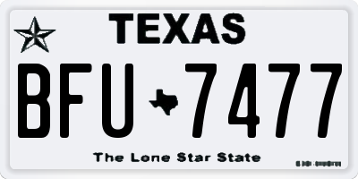 TX license plate BFU7477
