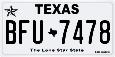 TX license plate BFU7478