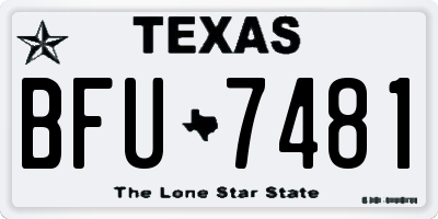 TX license plate BFU7481