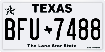TX license plate BFU7488