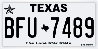 TX license plate BFU7489
