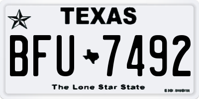 TX license plate BFU7492