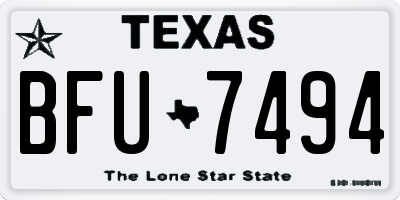 TX license plate BFU7494