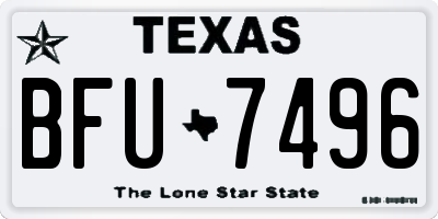 TX license plate BFU7496