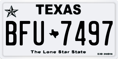 TX license plate BFU7497