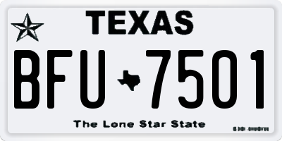 TX license plate BFU7501