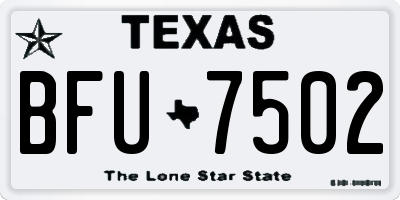 TX license plate BFU7502