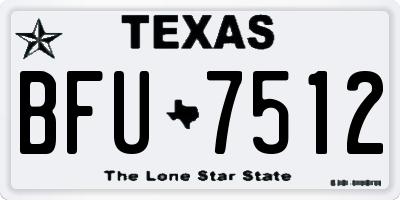 TX license plate BFU7512