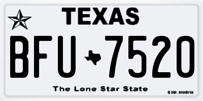 TX license plate BFU7520