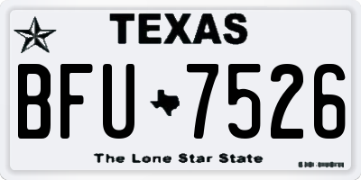 TX license plate BFU7526