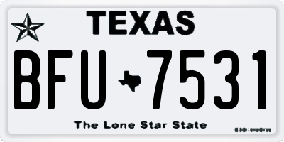 TX license plate BFU7531