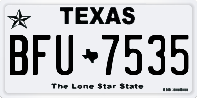 TX license plate BFU7535