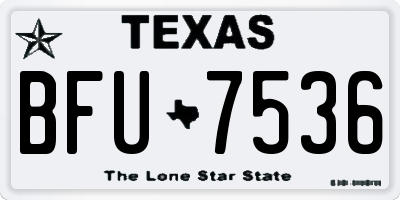 TX license plate BFU7536