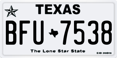 TX license plate BFU7538