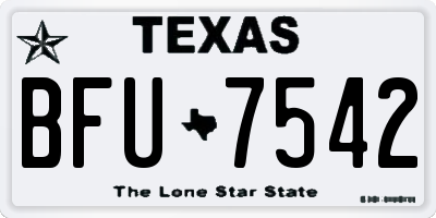 TX license plate BFU7542
