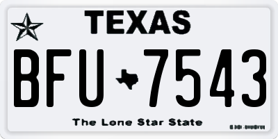 TX license plate BFU7543