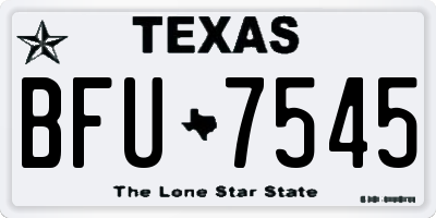 TX license plate BFU7545