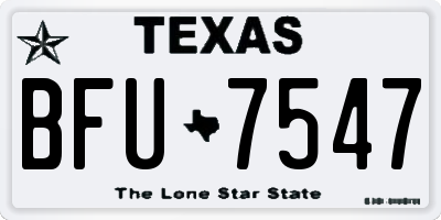 TX license plate BFU7547