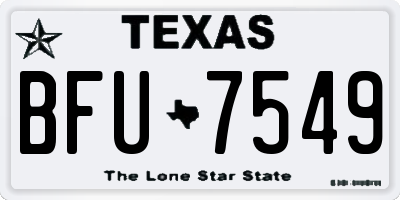 TX license plate BFU7549
