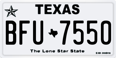 TX license plate BFU7550