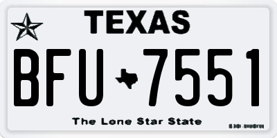 TX license plate BFU7551