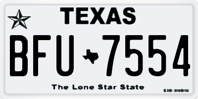 TX license plate BFU7554