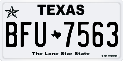 TX license plate BFU7563