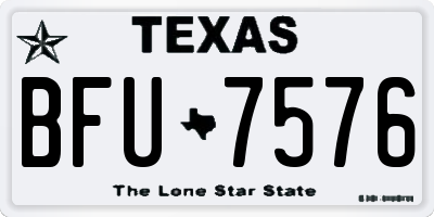 TX license plate BFU7576