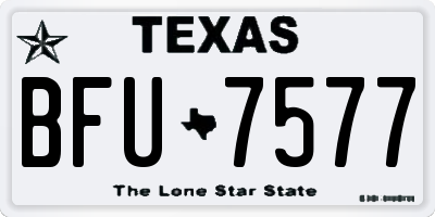TX license plate BFU7577