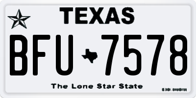 TX license plate BFU7578