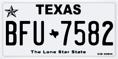 TX license plate BFU7582